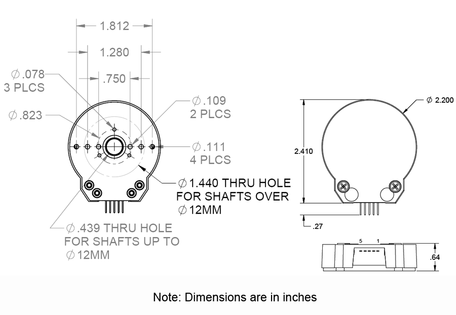 Incremental Rotary - SI2 Dimensions